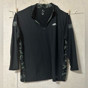 Colosseum Arkansas Razorbacks OHT Black Zippered Pullover With Camo Accents